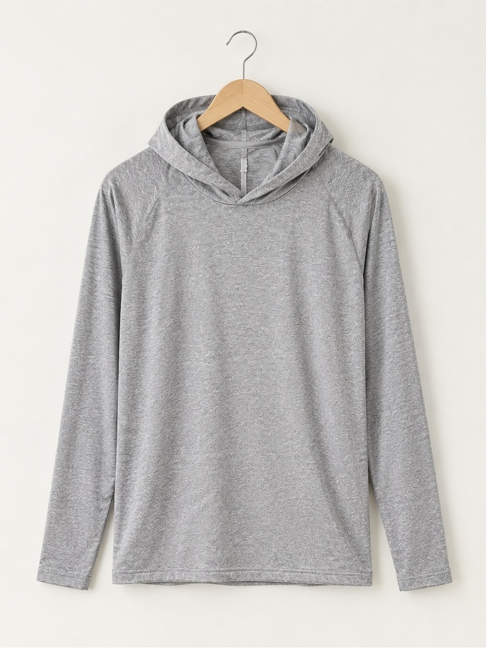 George Men's Heather Gray Hooded Long-Sleeve Shirt